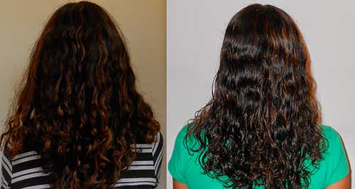 antes e depois cabelo com ondas