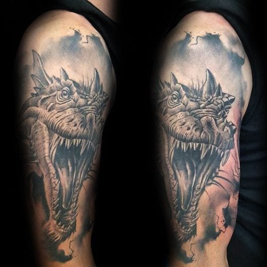 tatuagem de dragão no braço
