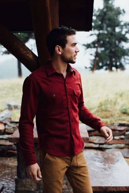 camisa social masculina vinho e vermelho