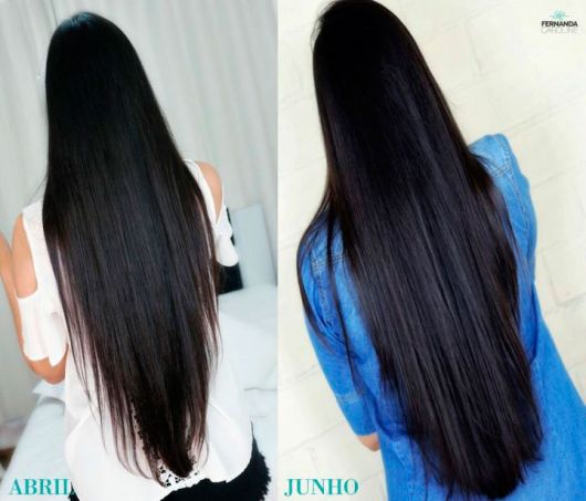 antes e depois cabelo liso