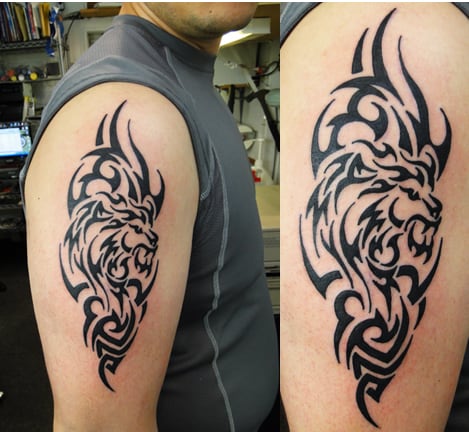 tatuagem de tigre tribal