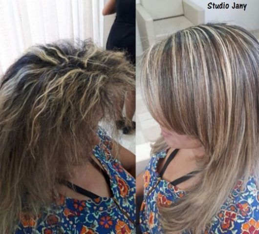  antes e depois cabelo com mechas