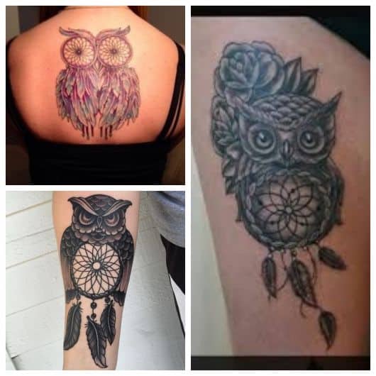 Tattoos de coruja.