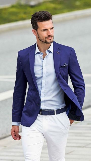 blazer masculino slim azul