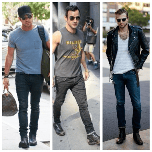 bota cano curto masculina com jeans
