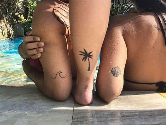 tatuagem para 3 amigas
