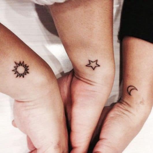 tatuagem trio amigas