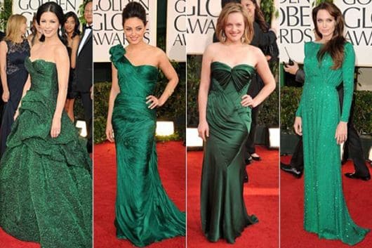 vestido social longo verde nas famosas