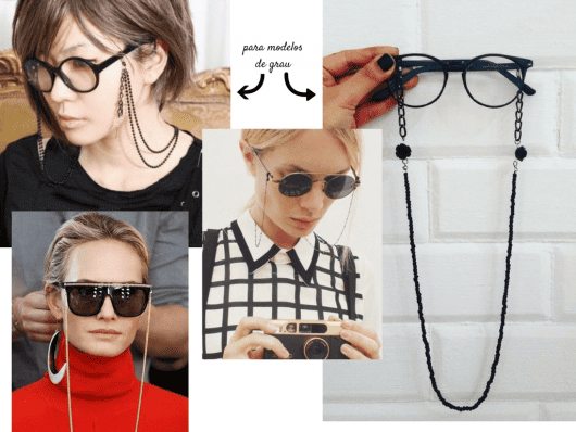 Modelos de corrente para óculos de grau.