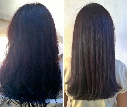 botox capilar antes e depois cabelo preto longo