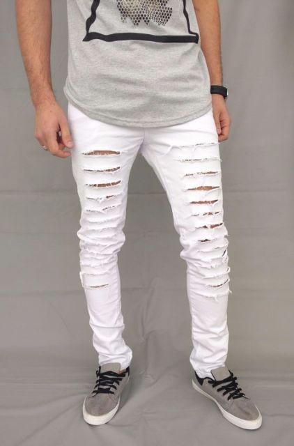 calça branca masculina jeans