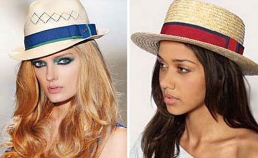 Modelos usam chapéu fedora de palha.
