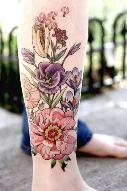 tatuagem ramalhete de flores