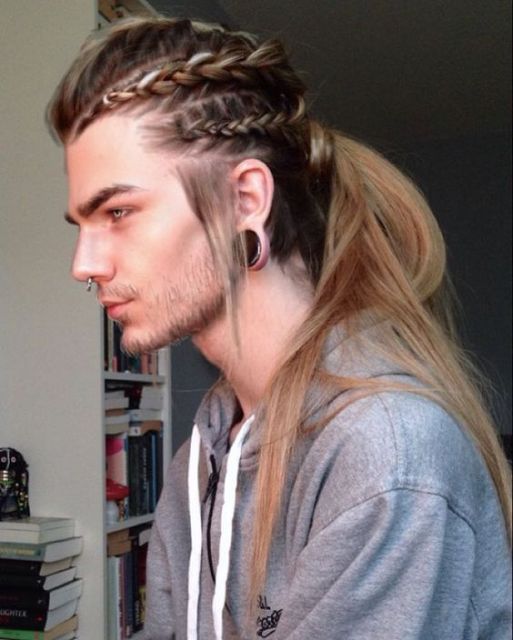 estilo viking cabelo longo