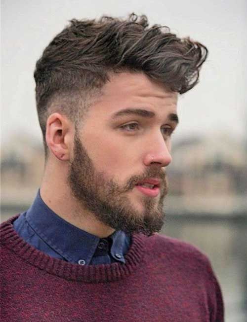 cabelo ondulado com barba