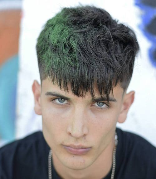cabelo verde masculino de mechas