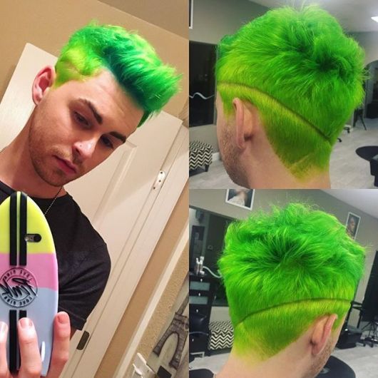 cabelo verde masculino verde limão