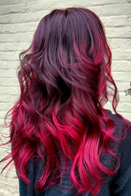 ombré hair rosa cabelo longo