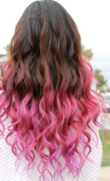 ombré hair rosa cabelo cacheado longo