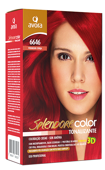 Tintas de cabelo vermelho cereja Avora
