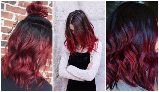 ideias para ombré hair vermelho