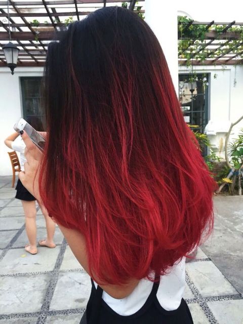 ombré hair vermelho