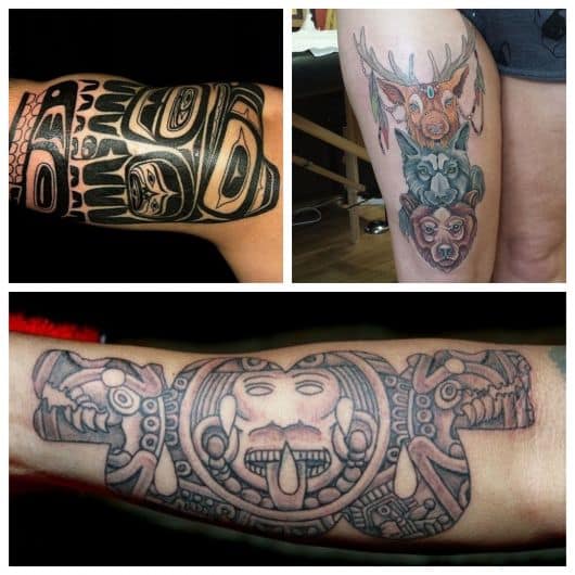 Tatuagens indígenas que representam totens