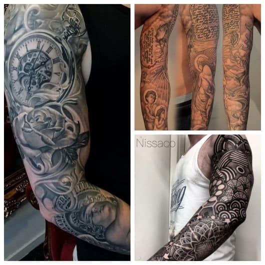 A versatilidade da tatuagem no braço fechado masculino é um dos pontos altos desse modelo