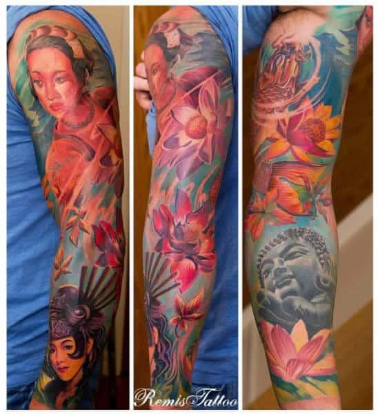 As cores destacam a tattoo e impressionam