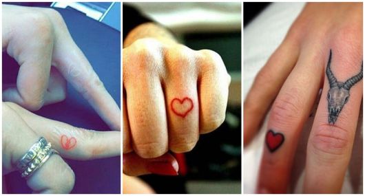 tatuagem de coração vermelho