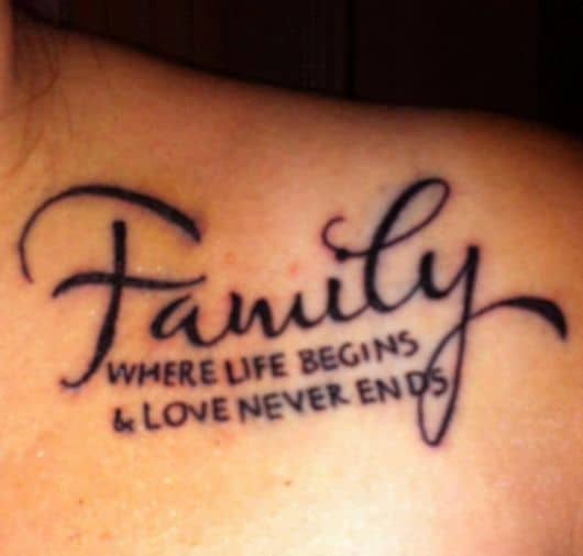 "Família, onde a vida começa e o amor nunca acaba"