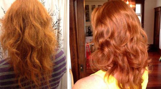 antes e depois cabelo com ondas