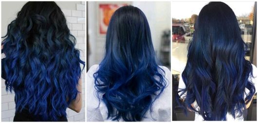 ideias para cabelo azul escuro