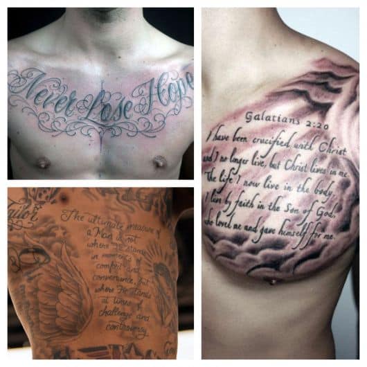 75 modelos de frases para tatuagem masculina + dicas imperdíveis para escolher o melhor padrão pra você!