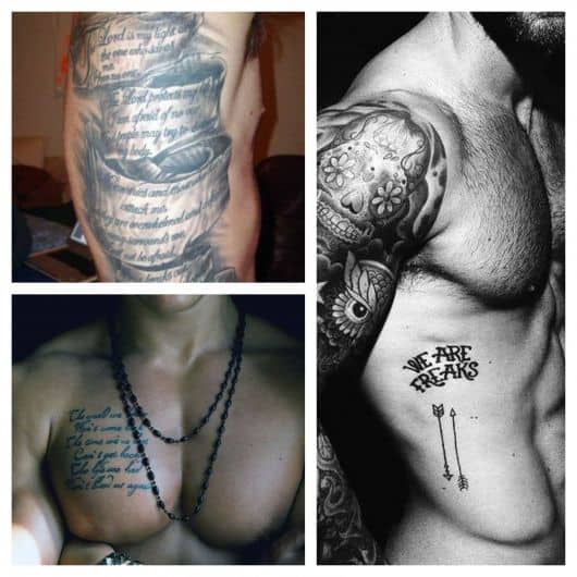 Entre os locais mais indicados para tatuar estão o braço, o peito, o ombro, a costela e as costas