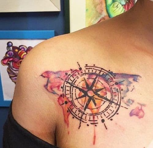 tatuagem mapa mundi