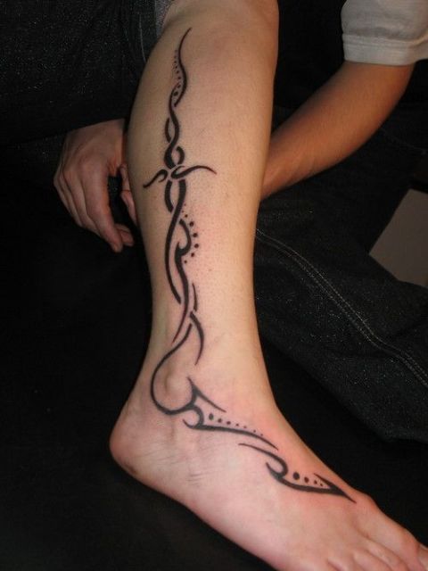 tatuagem perna e pé