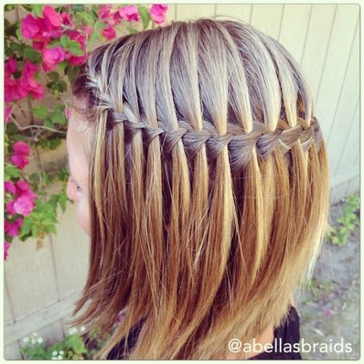 Trança cascata: em cabelo curto liso