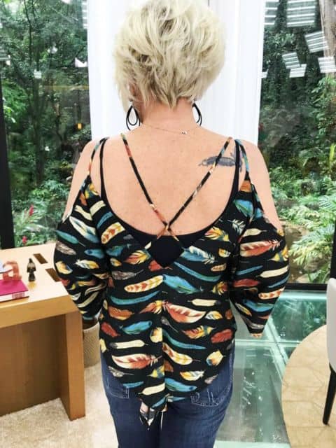 Ana Maria Braga e sua tattoo nas costas