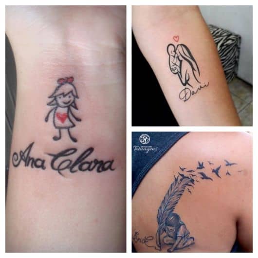 A criatividade não tem limites ao tatuar um nome + um desenho