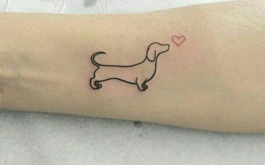 tattoo de cachorro com coração