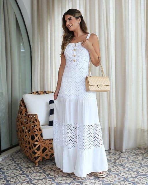 vestido longo branco