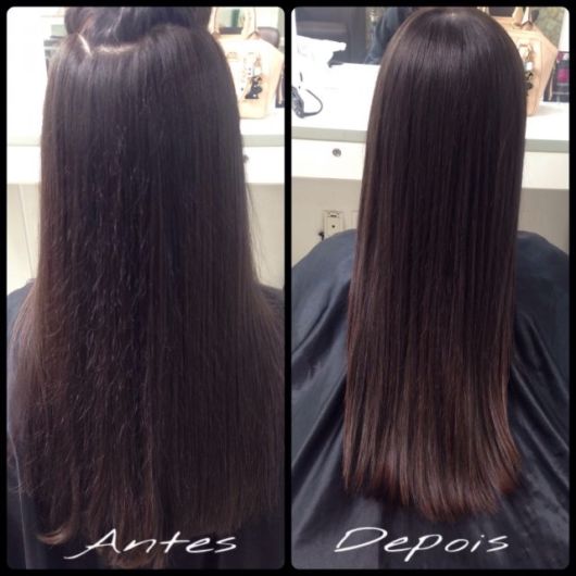 cabelo saudável antes e depois