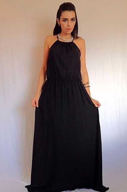 vestido preto longo
