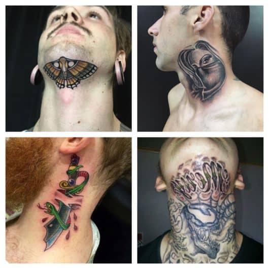 Tatuagem no pescoço masculina