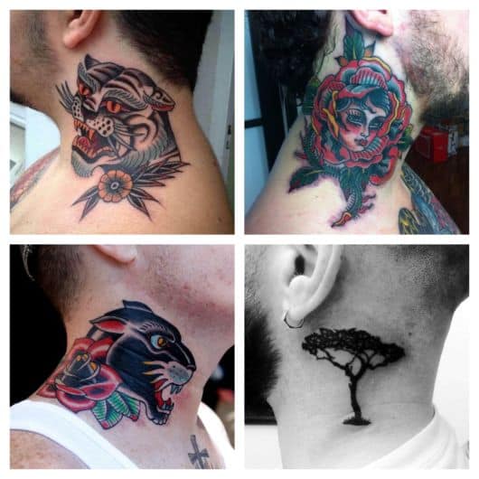Tatuagem no pescoço masculina
