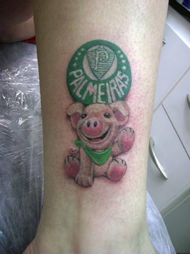 tatuagem do Palmeiras feminina
