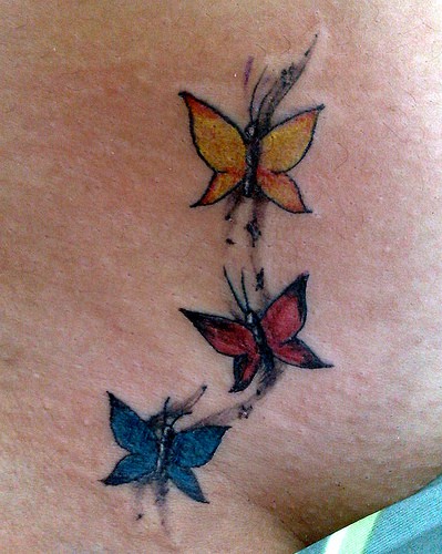 tatuagem 3 borboletas
