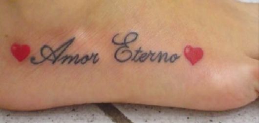 tatuagem amor eterno com corações