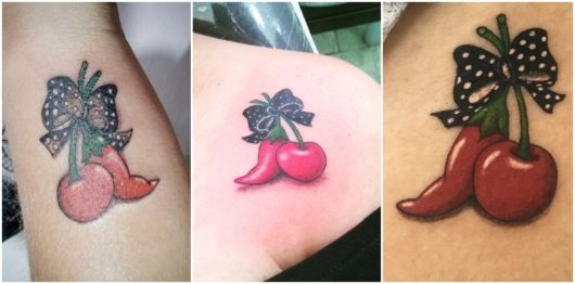 ideias de tatuagem com pimenta e cereja